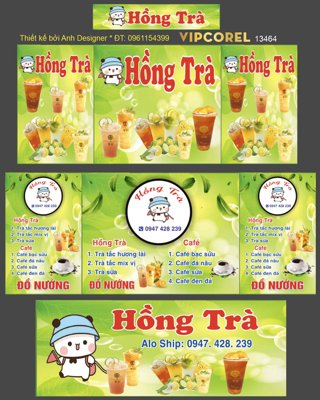 Tải file Mẫu dán xe bán nước Hồng trà - cà phê file corel (gốc) để in ấn ngay