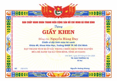 File ảnh Mẫu giấy khen chiến sĩ đội hình mùa hè xanh (gốc) in poster