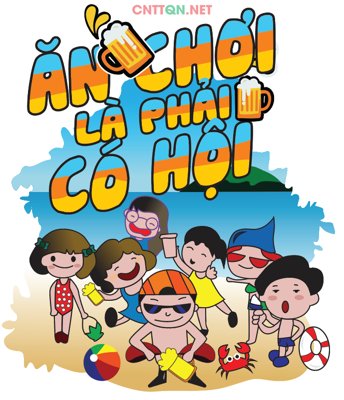 File gốc Mẫu in áo "Ăn chơi là phải có hội" file Illustrator (chủ đề hiện đại) trang trí