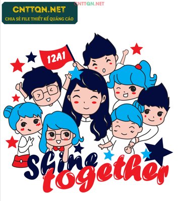 Tải file Mẫu in áo "Shine Together" file Vector CDR (ảnh gốc) in tranh kính