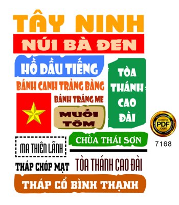 File tranh gốc in trần nhà Mẫu in áo du lịch tỉnh Tây Ninh file corel 3D