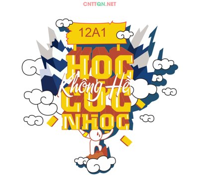 File PSD Mẫu in áo "học không hề nhọc" file Vector CDR (gốc) nhiều lớp (multi-layer)