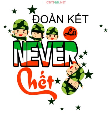 File tranh in tráng gương Mẫu in áo thun "Đoàn kết là Never Chết" file CDR (siêu nét)