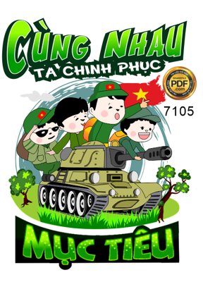 File tranh PSD Mẫu in áo thun "cùng nhau ta chinh phục mục tiêu" chất lượng cao