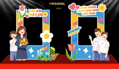 File gốc Mẫu mới market check in 20/11 file corel #9 (in lụa) họa tiết 3D