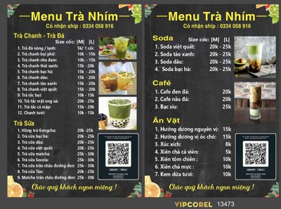 File gốc Mẫu menu nền đen trà Nhím - trà sữa - văn vặt (PSD/TIFF) độ phân giải cao