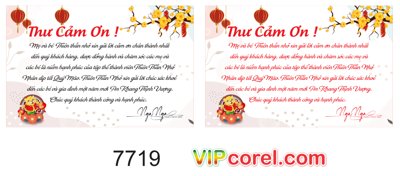 File tranh Mẫu thư cảm ơn chúc mừng năm mới file corel (gốc) phong cách tối giản