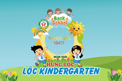 Ảnh gốc Mẫu thiết kế Back School trường mầm non Hưng Lộc (siêu chi tiết) để in ấn