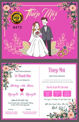 File tranh Mẫu thiết kế thiệp mời wedding hiện đại 2023 #4 (gốc) chủ đề thiên nhiên