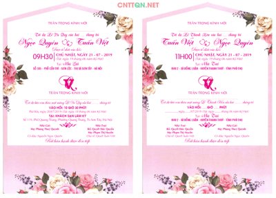 Download file Mẫu thiệp cưới đẹp #11 - Wedding Invitation file CDR (gốc) cho xưởng in