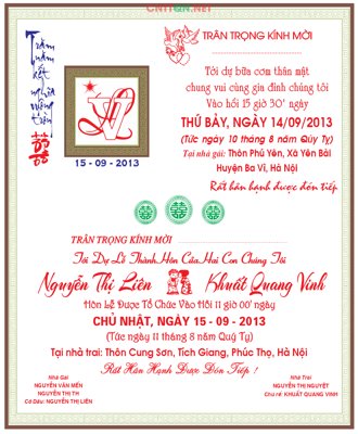 Ảnh gốc file in lụa Mẫu thiệp cưới đẹp #14 - Wedding Invitation file CDR chi tiết