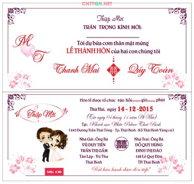 Tải file Mẫu thiệp cưới đẹp #15 - Wedding Invitation file CDR (gốc) làm file tranh quảng cáo