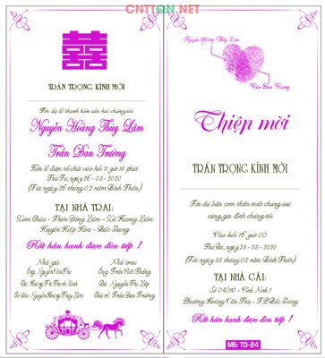 File in trần Mẫu thiệp cưới đẹp #26 - Wedding Invitation file CDR (bản gốc) 5D
