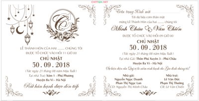 File ảnh Mẫu thiệp cưới đẹp #6 - Wedding Invitation file CDR (gốc) in poster
