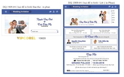 File gốc Mẫu thiệp cưới DQ-1909-IH trang Facebook (in tráng gương) sang trọng