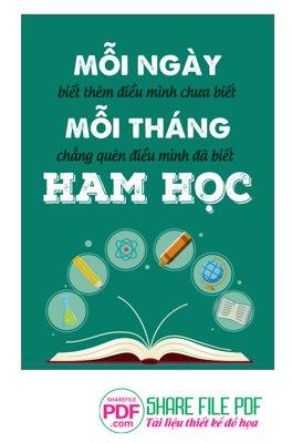 File ảnh Mỗi ngày biết thêm điều mình chưa biết file vector PDF (gốc) in PP, decal