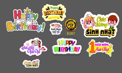 File tranh Một số mẫu Hastag sinh nhật 2023 file cdr x7 (gốc) chủ đề trẻ em