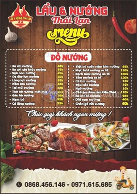 File tranh MENU (gốc) in backlit film