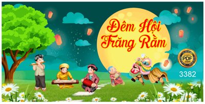 File ảnh Market Đêm hội trăng rằm #12 file Corel (gốc) dùng in Pano