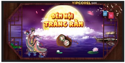 File tranh gốc Market đêm hội trăng rằm 2024 file corel chủ đề hiện đại