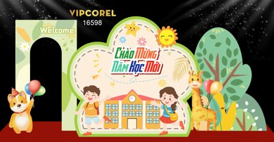 File in trần Market Chào mừng năm học mới 2025 #44 file corel (bản gốc) bầu trời