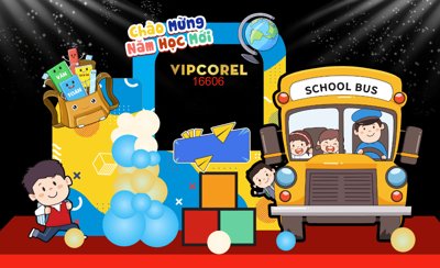 File in trần Market Chào mừng năm học mới 2025 #52 file corel (bản gốc) trời sao