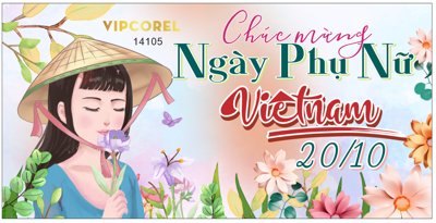 File tranh Market Chào mừng ngày 20-10 #31 file corel (bản gốc) in canvas