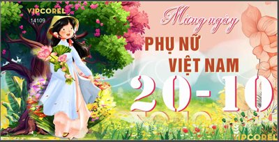 File ảnh Market Chào mừng ngày 20-10 #35 file corel (gốc) in decal dán tường