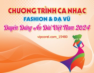 File tranh Market Chương trình ca nhạc duyên dáng áo dài file corel (ảnh gốc) độ nét vượt trội