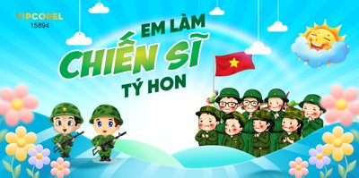 File tranh quảng cáo Market Em làm chiến sĩ tí hon #2 vector corel (file gốc) chuyên nghiệp