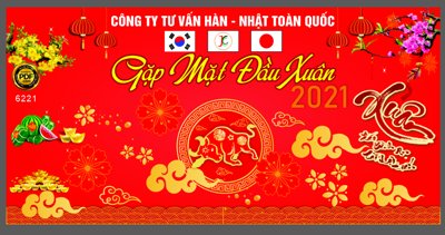 File tranh Market Gặp mặt đầu xuân 2021 - công ty tư vấn Hàn - Nhật (bản gốc) in lụa 5D