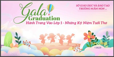 File gốc Market Gala Graduation - Hành trang vào lớp 1 file corel (in tráng gương) hiện đại
