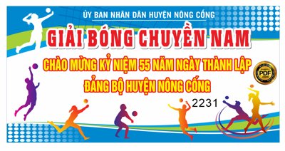 File gốc Market Giải bóng chuyền nam kỷ niệm ngày thành lập đảng bộ (in lụa) họa tiết 3D