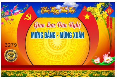 File tranh gốc PSD Market Giao lưu văn nghệ mừng đảng mừng xuân #2 file Corel còn nguyên layer