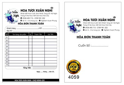 File ảnh Market Hóa đơn Hoa tươi Xuân Nghi file corel (gốc) in poster