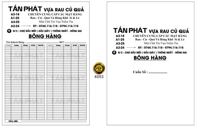 File gốc Market Hóa đơn Tấn Phát vựa rau củ quả file corel (in tráng gương) nghệ thuật