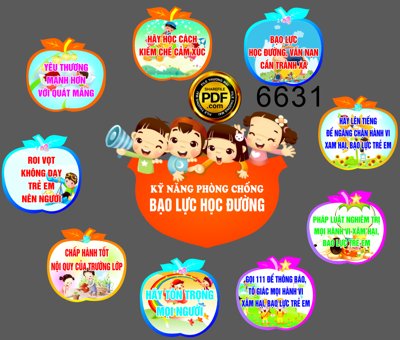 File tranh in trần 3D Market Kỹ năng phòng chống bạo lực học đường (ảnh gốc)