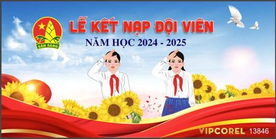 File gốc Market Lễ Kết Nạp Đội Viên 2024 - 2025 #2 file corel (in lụa) tranh thuận buồm