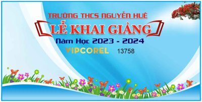 File tranh quảng cáo Market Lễ Khai Giảng năm học 2024 - 2025 vector corel #15 (download file gốc)