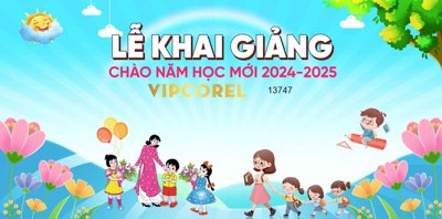 File tranh Market Lễ Khai Giảng năm học 2024 - 2025 vector corel #5 (bản gốc) treo quán cafe