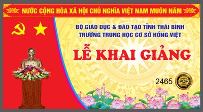 Tải file Market Lễ Khai Giảng trường THCS Hồng Việt * Thái Bình (gốc) in ấn ngay lập tức