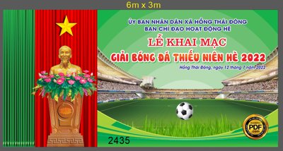 File tranh Market Lễ Khai Mạc giải bóng đá thiếu niên hè năm 2022 file CDR (gốc) in film