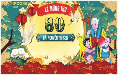 File PSD Market Lễ mừng thọ 80 tuổi bà Nguyễn Thị Sen 2025 (bản gốc) độ phân giải cao