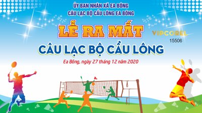 File tranh Market Lễ ra mắt Câu lạc bộ Cầu Lông file corel (gốc) chủ đề thành phố