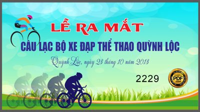 File tranh gốc in trần nhà Market Lễ ra mắt Câu lạc bộ xe đạp thể thao Quỳnh Lộc 3D