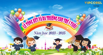 File tranh Market Lễ tổng kết và ra trường cho trẻ 5 tuổi (bản gốc) in lụa 3D