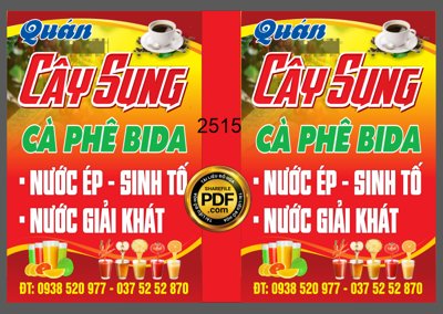Download file tranh PSD Market Quán Cây Sung - cà phê bida - nước ép file CDR để chỉnh sửa