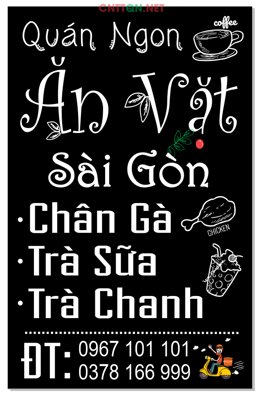 File gốc Market Quán ngon ăn vặt Sài Gòn file CDR cho in ấn và thiết kế