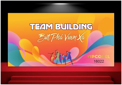 File PSD in ấn Market Team building Bứt phá vươn xa file corel (chất lượng cao)