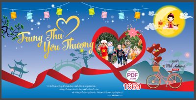 Ảnh gốc file in lụa Market Trung thu Yêu Thương file PDF & CDR chi tiết
